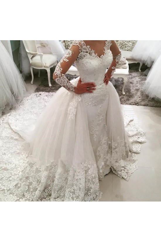 Long Sleeves V-Neck Lace Wedding Dresses Bridal Gowns 3030107 Long Sleeves V-Neck Lace Wedding Dresses Bridal Gowns 3030107