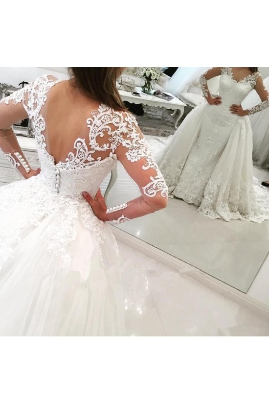 Long Sleeves V-Neck Lace Wedding Dresses Bridal Gowns 3030107 Long Sleeves V-Neck Lace Wedding Dresses Bridal Gowns 3030107