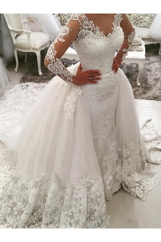 Long Sleeves V-Neck Lace Wedding Dresses Bridal Gowns 3030107 Long Sleeves V-Neck Lace Wedding Dresses Bridal Gowns 3030107
