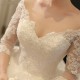 3/4 Length Sleeves V-Neck Lace Wedding Dresses Bridal Gowns 3030109