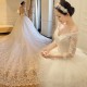 3/4 Length Sleeves V-Neck Lace Wedding Dresses Bridal Gowns 3030109