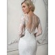 Long Sleeves Mermaid Illusion Neckline Lace Wedding Dresses Bridal Gowns 3030112