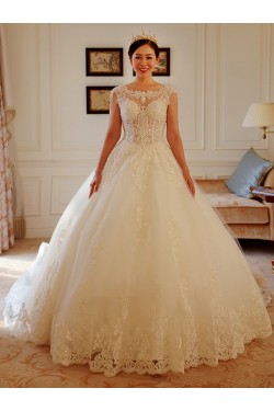 Lace Bridal Ball Gown Keyhole Back Wedding Dresses Bridal Gowns 3030120