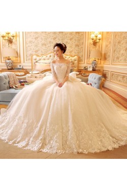 Lace Bridal Ball Gown Off-the-Shoulder Wedding Dresses Bridal Gowns 3030121