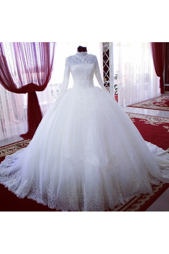 High Neck Long Sleeves Bridal Ball Gown Wedding Dresses Bridal Gowns 3030122 High Neck Long Sleeves Bridal Ball Gown Wedding Dresses Bridal Gowns 3030122