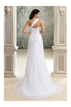 Sheath One-Shoulder Wedding Dresses Bridal Gowns 3030128