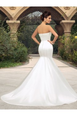 Simple Mermaid Strapless Wedding Dresses Bridal Gowns 3030139
