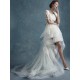 High Low Short Sleeves Lace Tulle Wedding Dresses Bridal Gowns 3030173