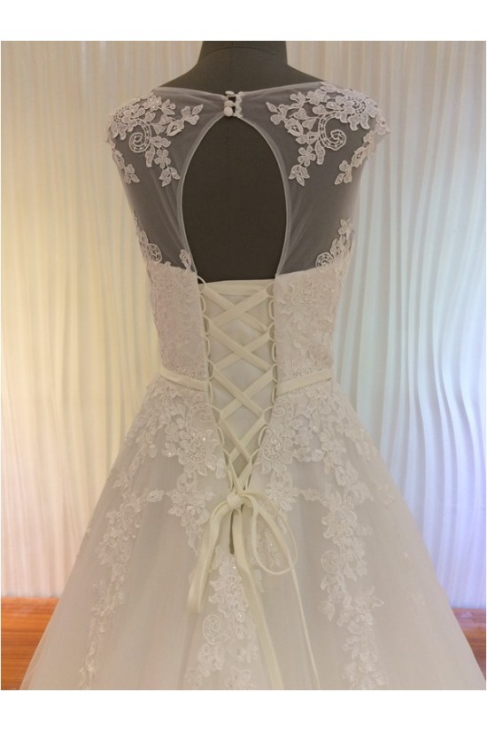 A-Line Illusion Neckline Lace Wedding Dresses Bridal Gowns 3030180 A-Line Illusion Neckline Lace Wedding Dresses Bridal Gowns 3030180