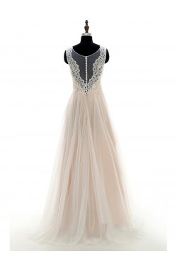 A-Line Sheer Lace Wedding Dresses Bridal Gowns 3030186