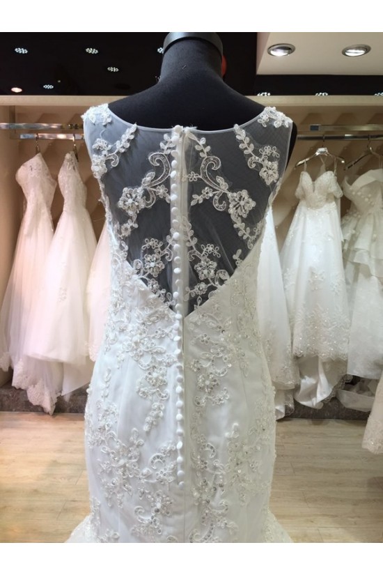 Mermaid Lace Illusion Neckline Wedding Dresses Bridal Gowns 3030189 Mermaid Lace Illusion Neckline Wedding Dresses Bridal Gowns 3030189