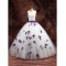 Ball Gown Strapless Purple White Wedding Dresses Bridal Gowns 3030192