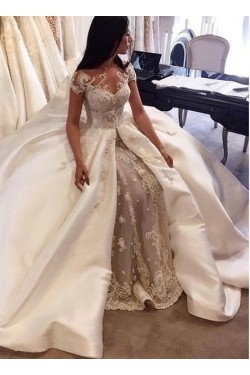 Lace Satin Wedding Dresses Bridal Gowns 3030210