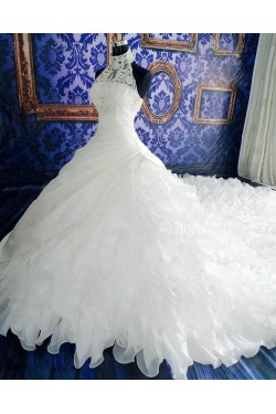 Halter Lace Wedding Dresses Bridal Gowns 3030211