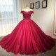 Red Off-the-Shoulder Lace Wedding Dresses Bridal Gowns 3030218