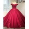 Red Off-the-Shoulder Lace Wedding Dresses Bridal Gowns 3030218