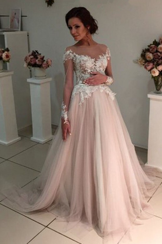 Long Sleeves Lace Sheer Wedding Dresses Bridal Gowns 3030223 Long Sleeves Lace Sheer Wedding Dresses Bridal Gowns 3030223