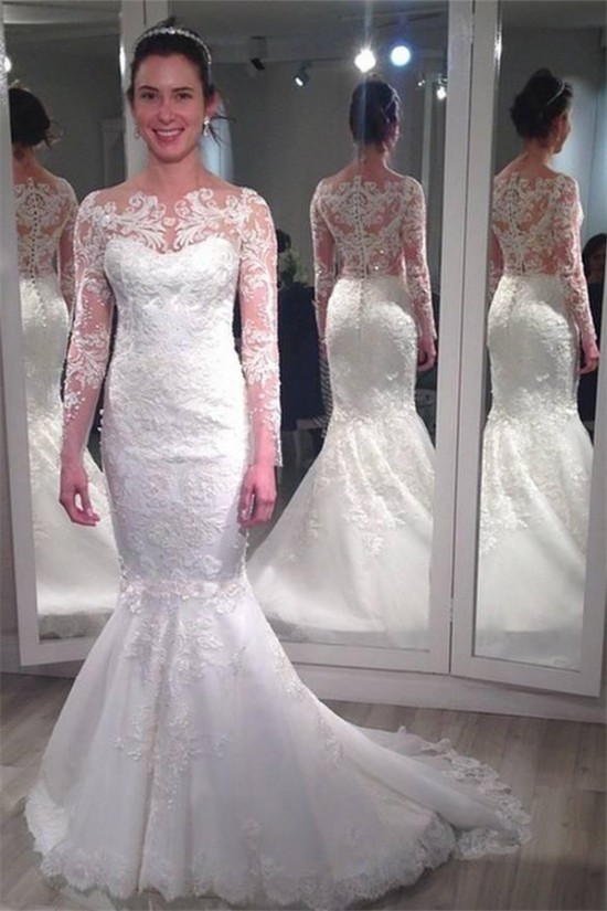 Long Sleeves Lace Mermaid Wedding Dresses Bridal Gowns 3030244 Long Sleeves Lace Mermaid Wedding Dresses Bridal Gowns 3030244