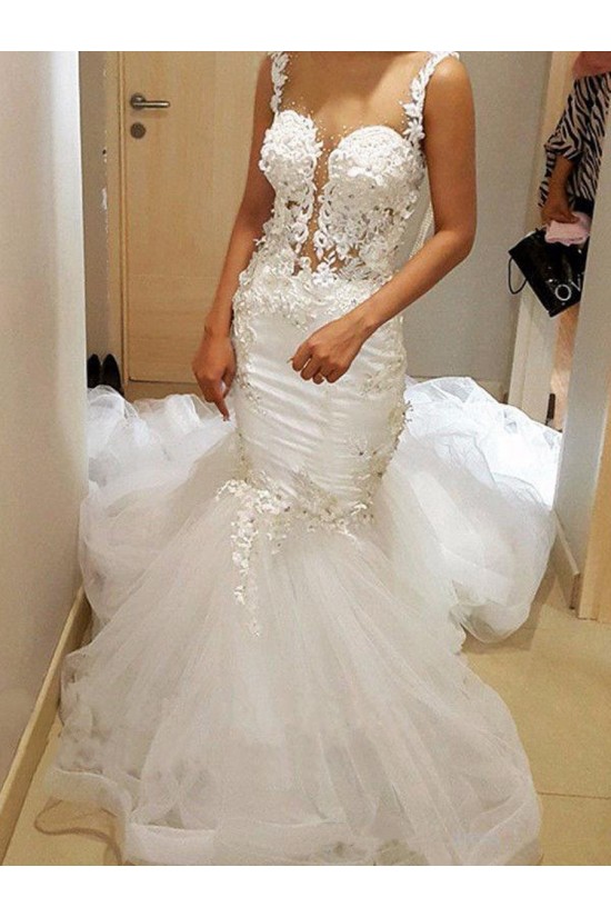 Lace Mermaid Sheer Wedding Dresses Bridal Gowns 3030254 Lace Mermaid Sheer Wedding Dresses Bridal Gowns 3030254