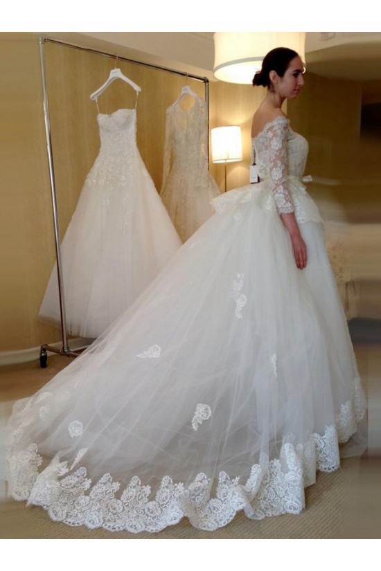 Lace Off-the-Shoulder Long Sleeves Wedding Dresses Bridal Gowns 3030257 Lace Off-the-Shoulder Long Sleeves Wedding Dresses Bridal Gowns 3030257