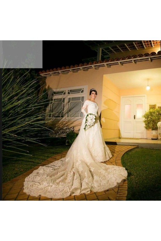 A-Line Long Sleeves Lace Off the Shoulder Wedding Dresses Bridal Gowns 3030265 A-Line Long Sleeves Lace Off the Shoulder Wedding Dresses Bridal Gowns 3030265