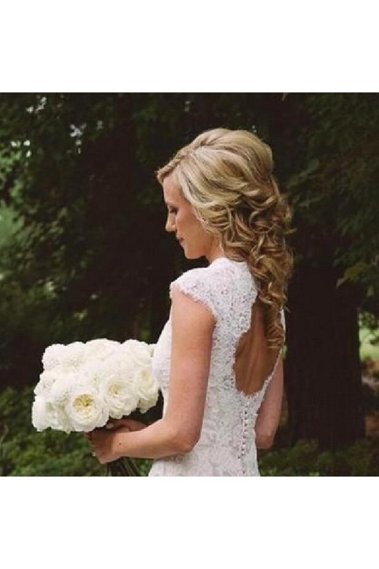 Elegant Lace V-Neck Keyhole Back Wedding Dresses Bridal Gowns 3030268 Elegant Lace V-Neck Keyhole Back Wedding Dresses Bridal Gowns 3030268