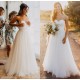 A-Line Sweetheart Lace Tulle Wedding Dresses Bridal Gowns 3030269
