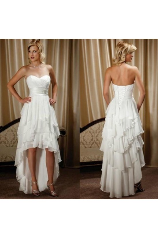 High Low Chiffon Wedding Dresses Bridal Gowns 3030278