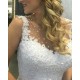A-Line Short Illusion Neckline Lace Wedding Dresses Bridal Gowns 3030290