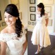 A-Line Lace Off-the-Shoulder Tea Length Wedding Dresses Bridal Gowns 3030292