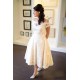 A-Line Lace Off-the-Shoulder Tea Length Wedding Dresses Bridal Gowns 3030292