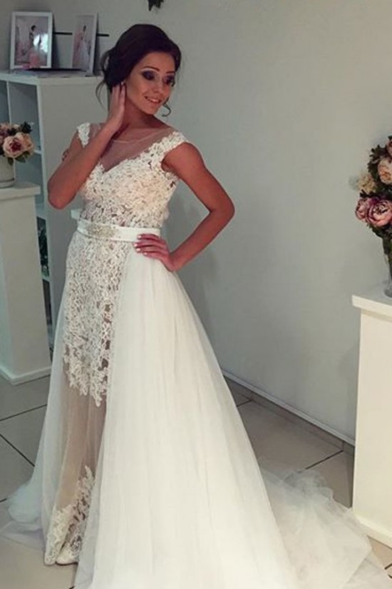 Lace Tulle Sleeveless Wedding Dresses Bridal Gowns 3030299 Lace Tulle Sleeveless Wedding Dresses Bridal Gowns 3030299