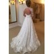 High Neck Long Sleeves Lace Keyhole Back Wedding Dresses Bridal Gowns 3030306