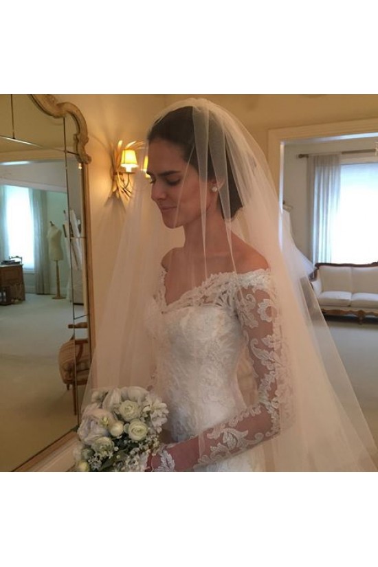Lace Long Sleeves Off-the-Shoulder V-Neck Mermaid Wedding Dresses Bridal Gowns 3030312 Lace Long Sleeves Off-the-Shoulder V-Neck Mermaid Wedding Dresses Bridal Gowns 3030312